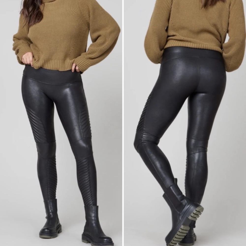 Spanx Faux Leather Moto Leggings